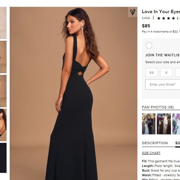 Eyes Black Knotted Mermaid Maxi Dress 